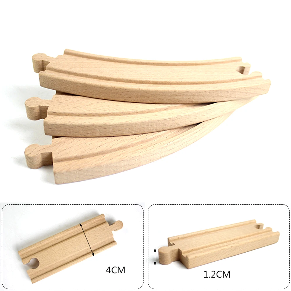 50PCS/Set Wooden Track Railway Toys Beech Wooden Train Track Accessories fit for Brand Tracks Educational Toys for Children Gift
