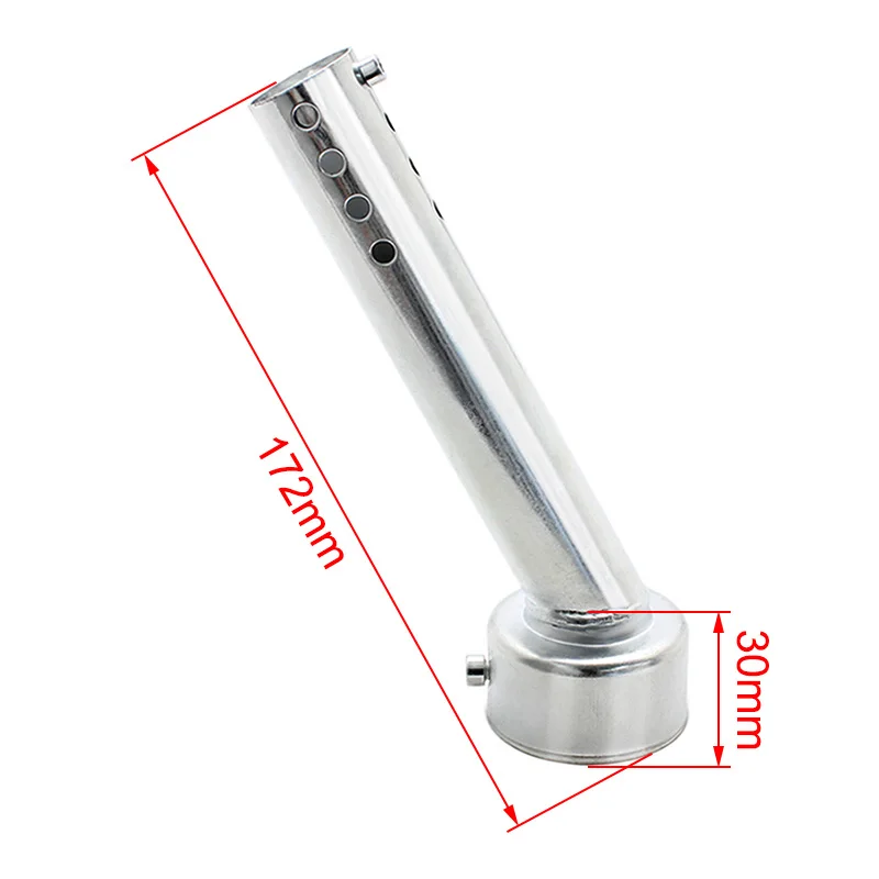 48mm Universal Motorcycle Angled Exhaust Insert Baffle End Can DB Killer Silencer Muffler Elbow 172MM Length