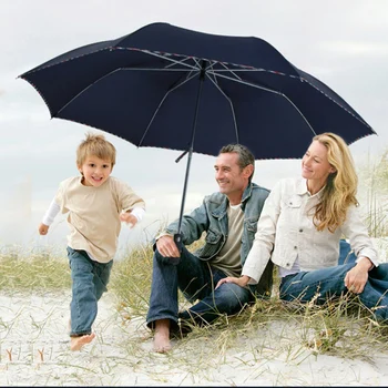 

Full Automatic Super Big Canopy Umbrella - Windproof Waterproof Anti UV 8 Ribs 450g 2 Folding Business Women Men Umbrella