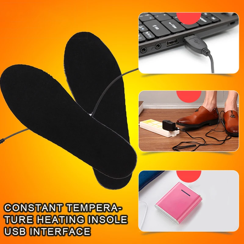 

USB Or Battery Heated Shoe Insoles Feet Warm Sock Pad Mat Electrically Heating Insoles Washable Warm Thermal Insoles Unisex