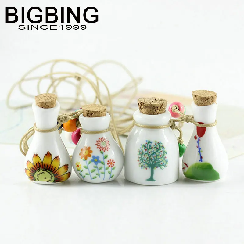 

Y057 BIGBING fashion jewelry flower ceramic flower bottle pendant Necklace fashion necklace wholesale jewelry Free shipping