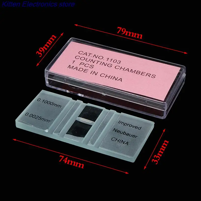 Blood Cell Count Plate Glass Microscope Slide With Grid Counting Chambers For Hemocytometer Yeast Counting Biology Tool 74x33mm blood cell counting chamber