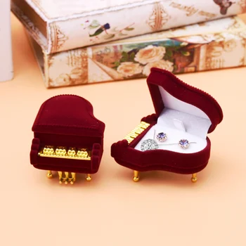 

Classical Piano Shaped Ring Box Earring Pendant Jewelry Organiser Display Holder Storage Case SER88