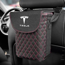 Автомобильный мусоросборник для Tesla модель 3 модель S модель X Авто Переднее сиденье сзади кожаные мусорные банки органайзеры укладка Tidying аксессуары