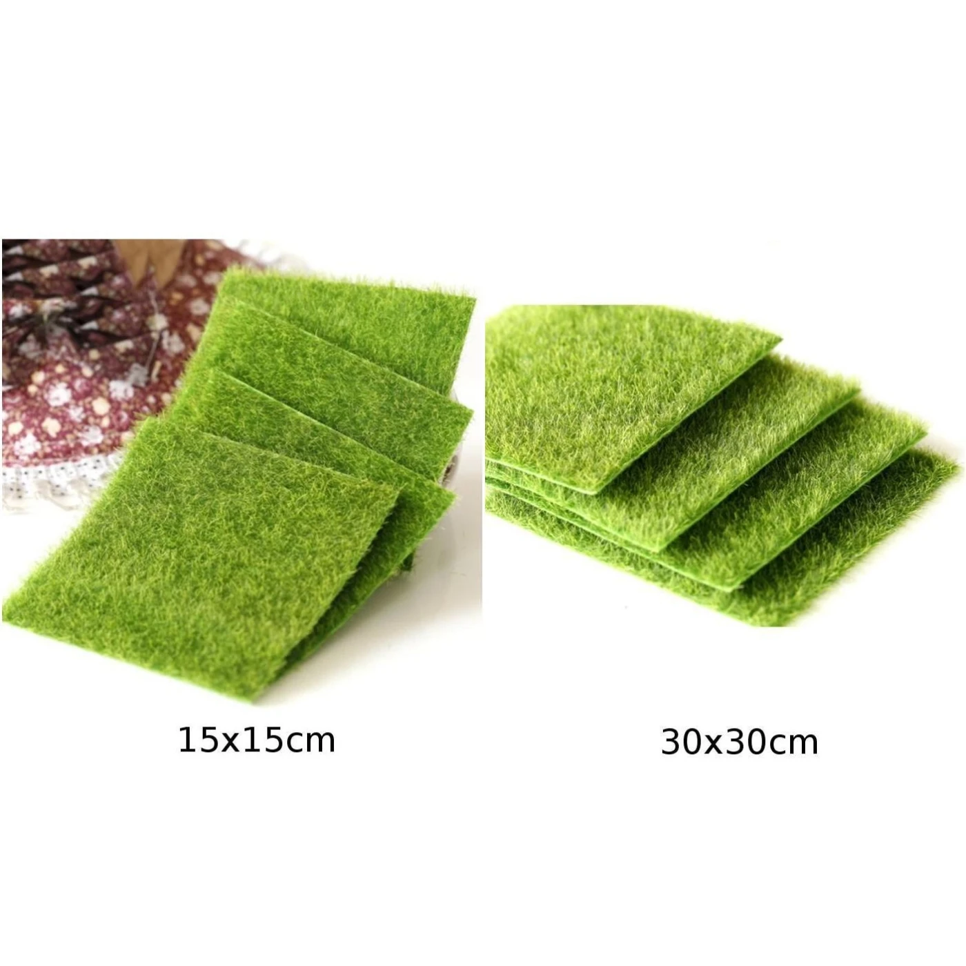4pcs Artificial Garden Grass Lawn Moss Miniature Craft DIY Fairy Dollhouse Decor