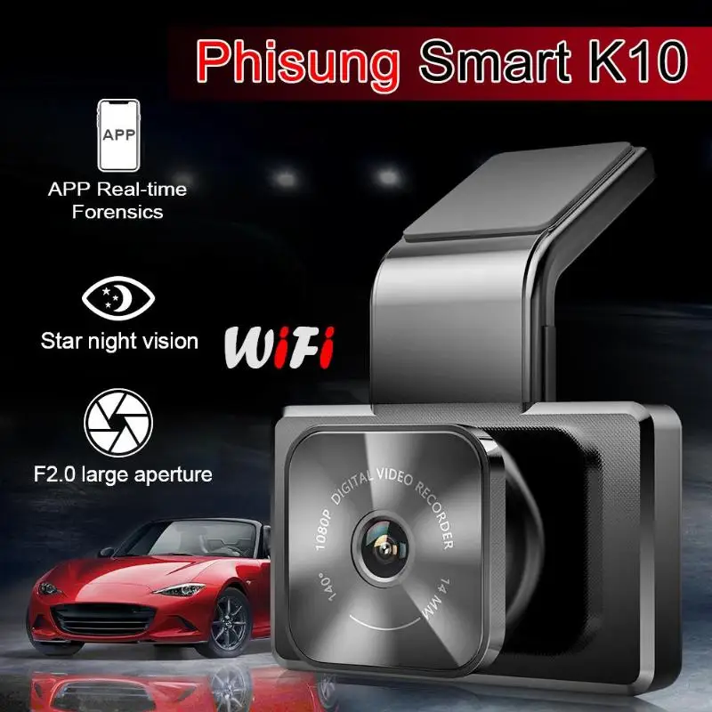 Phisung K10 Автомобильный видеорегистратор Камера wifi 1080P HD ночного видения видеорегистратор Поддержка парковки монитор камера заднего вида