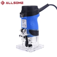 Tondeuse à bois électrique, 2200W, 6.35mm, Mini routeur à bois, Machine à découper, menuiserie, outils électriques pour le travail du bois avec 5 couteaux