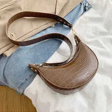 Дизайнерская сумка, седельная сумка для женщин, Дамская крокодиловая сумка из искусственной кожи, сумка через плечо, зимняя