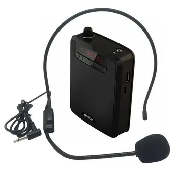 

Portable Voice Amplifier 2200 mAh Big power Music Player for Teachers Wearable Megaphone with Mic Belt Support FM Radio TF