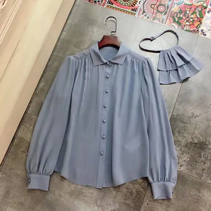 AH12379, модные женские блузки и рубашки,, Подиумные, Роскошные, известный бренд, Европейский дизайн, вечерние, стильная женская одежда