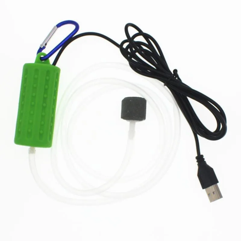 Зеленый Миниатюрный аквариум с USB кислородный воздушный насос для аквариума функция немой энергосберегающие принадлежности для аквариума - Цвет: Зеленый