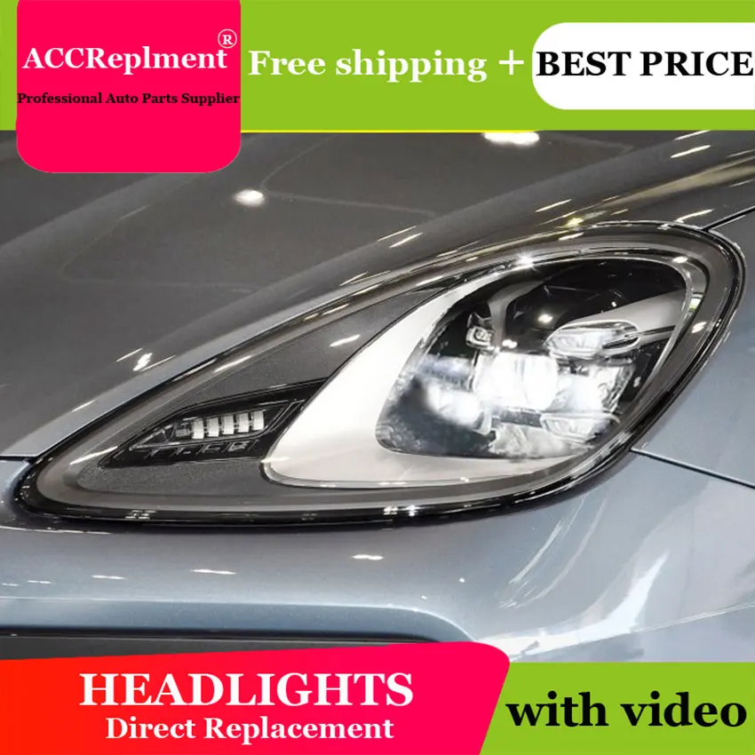Автомобильный Стайлинг для Porsche Cayenne светодиодный фары 2011- светодиодный головной фонарь все светодиодный Противотуманные фары Дневные ходовые огни