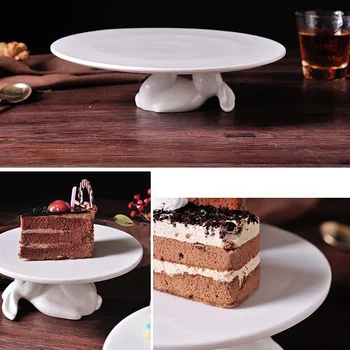 

Rabbit Ceramic Tableware Afternoon Tea Snack Plate Cake Tableware Kitchen Utensils TB Sale