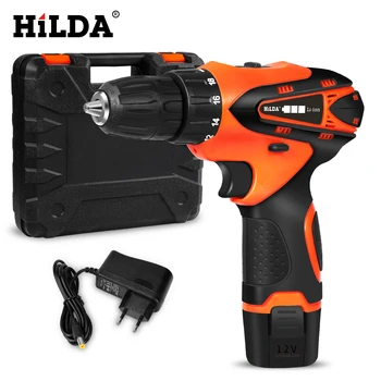 

HILDA Cordless Screwdriver Electric Drill Lithium Battery Mini Drill Cordless Screwdriver Power Tools Cordless Drill