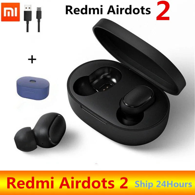 Original Xiaomi Redmi Airdots 2 TWS Earphone True Wireless Bluetooth 5.0 Stereo bass With Mic Handsfree Earbuds AI Control