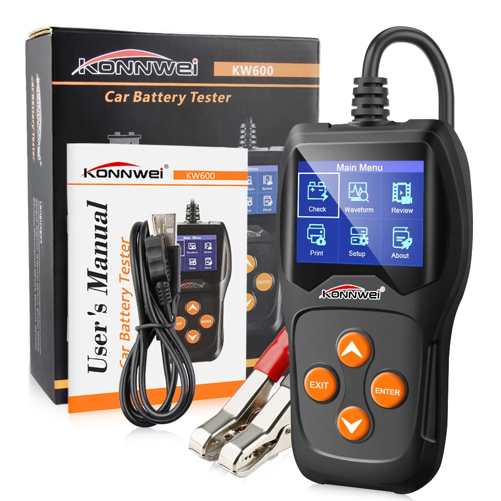 

Professional 12V Car Battery Tester LCD waveform Graph Print Battery test tools for the car Quick Cranking Charging Diagnostic