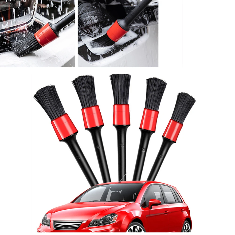 

5Pcs Car Tool Detailing Detail Cleaning Wheels Engine Emblems Air Vents Brush