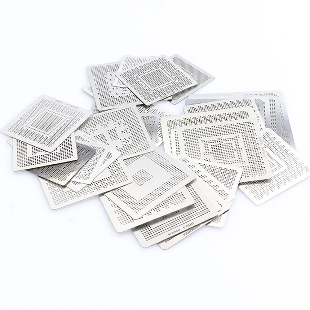 WHATAVAL BGA Rework Net Stencil Set - 130pcs Universal Steel Templates For Reballing Laptop & Desktop Chips - View #6