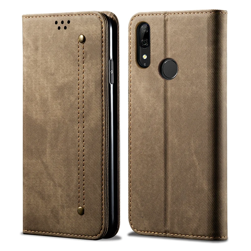Khaki Ретро флип-чехол для huawei Honor 9X премиум-чехол из джинсовой ткани с подставкой и бумажником, задняя крышка для Honor 9X Global Fundas - Цвет: Khaki