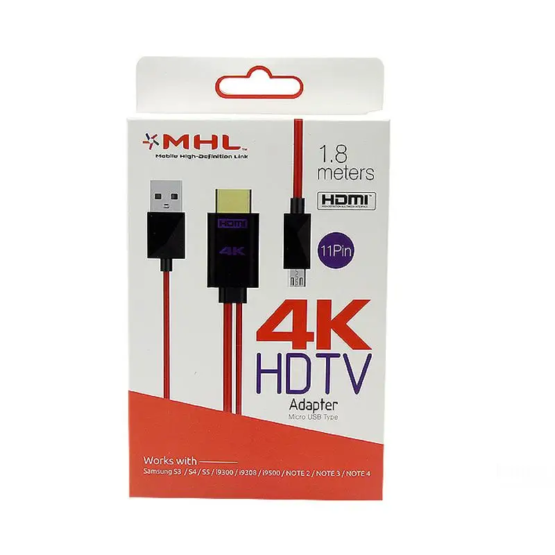 1,8 м MHL к HDMI адаптер 11 pin Micro USB к HDMI 4K HD ТВ кабель адаптер для телефонов Android samsung S3/4 для монитора HDCP