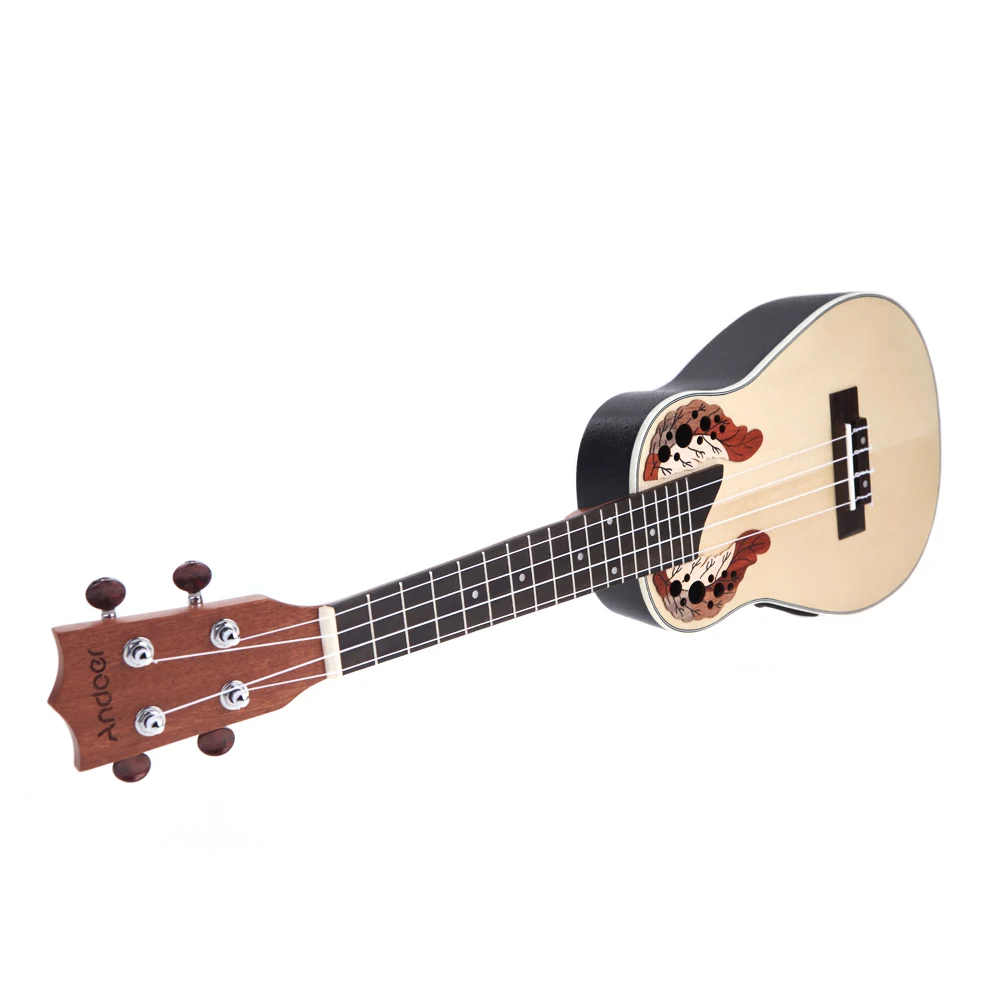 Andoer 23 ''компактный Ukelele Укулеле Гавайская ель гриф мост Aquila концертный струнный инструмент со встроенным эквалайзером