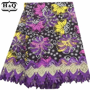 

Double Color African Print Batik Lace Fabric 100% Cotton Guipure Lace African Ankara Embroidered Fabric For Christmas DIY Dress