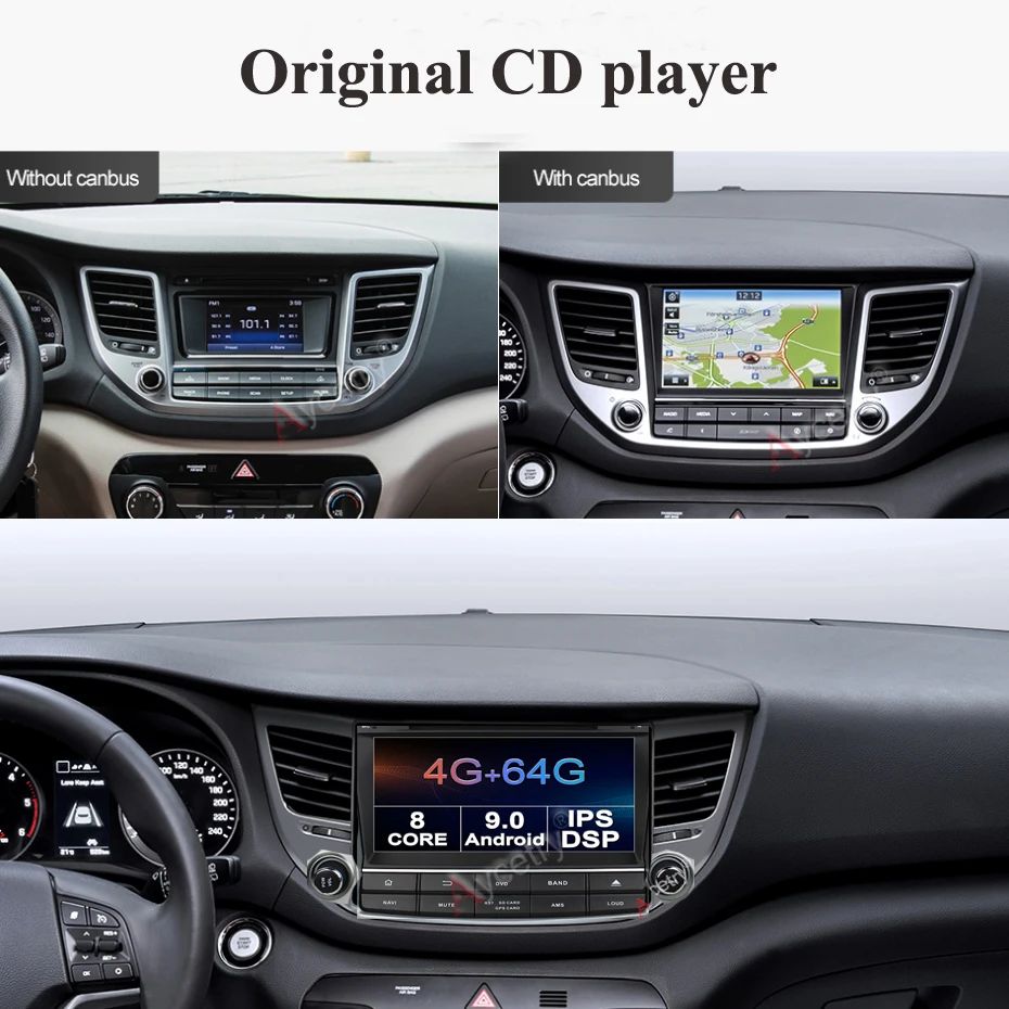 Excellent DSP IPS 4G+64G 8 CORE 2 Din android 9.0 car dvd for Hyundai Tucson/IX35 2016 2017 multimedia car radio gps navigation obd2 dvr 4