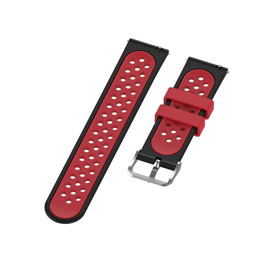 20 мм силиконовый браслет для Garmin Vivoactive 3/HR для Ticwatch 2/E/C2 для samsung gear R600/Galaxy Watch R815 Смарт-часы - Color: black red