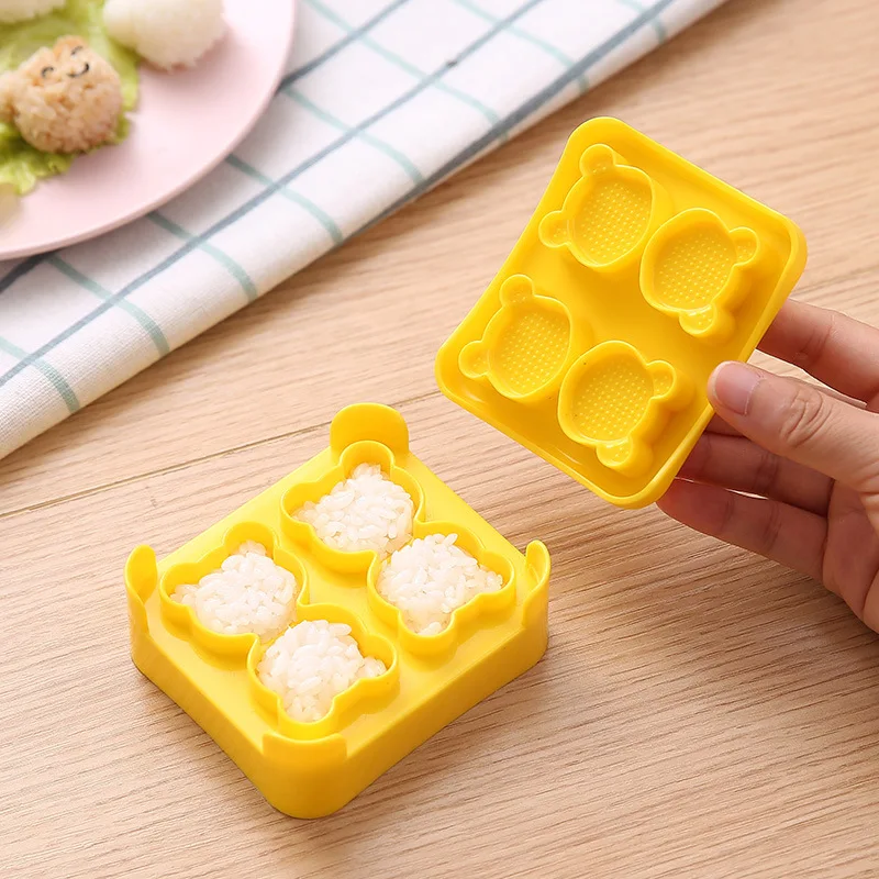 Mini Bear Rice Ball Mold Creative Cartoon DIY Small Restaurant Sushi Bento Baking Tools Household Kitchen Utensils