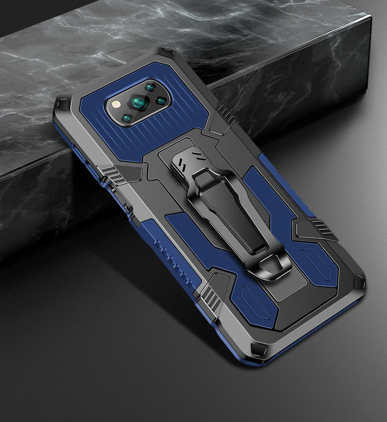 

Capa Poco X3 Pro Shockproof Armor Case for xiaomi pocophone poco x 3 pro x3 nfc m3 f3 pocox3 poko x 3 Kickstand Belt Clip Cover