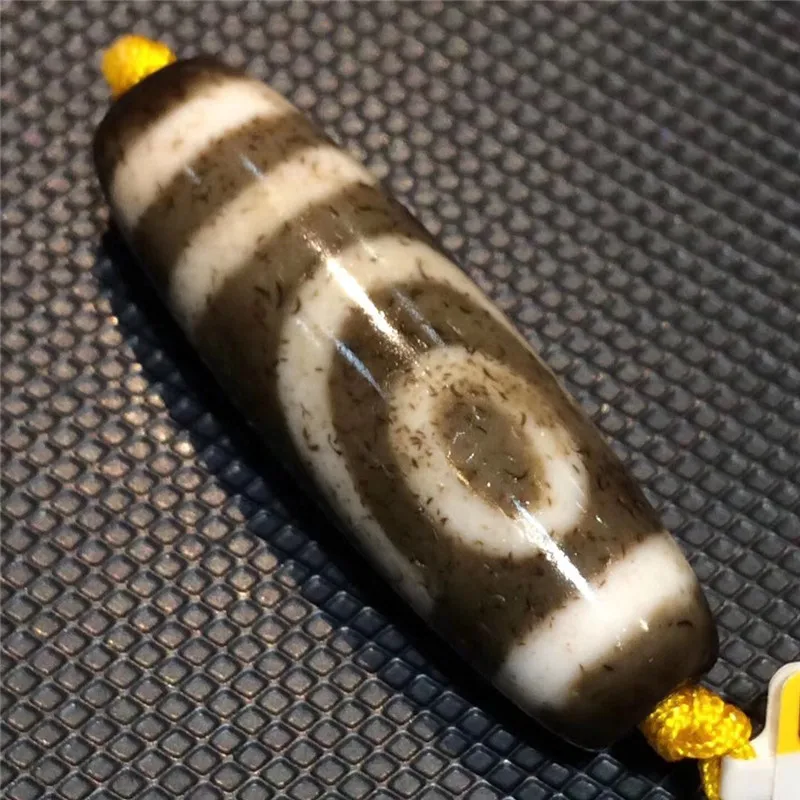 

190802-1 Old and Cinnabar Ji Two Eyes Beads Natural Agate Material High Quality Amulet Collectible