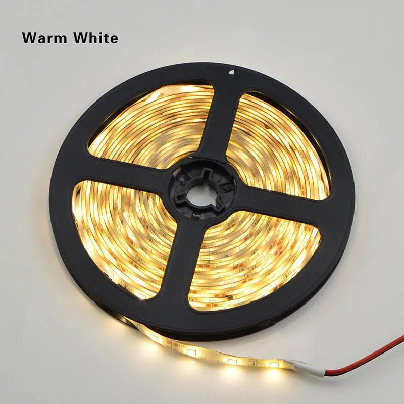 Тёплый белый 5 м или 10 м/упак. 2835 SMD более яркий, чем 3528 5050 SMD светодиодный светильник 12 В постоянного тока 60 Светодиодный s/M Внутренняя декоративная лента белый синий красный - Испускаемый цвет: Тёплый белый
