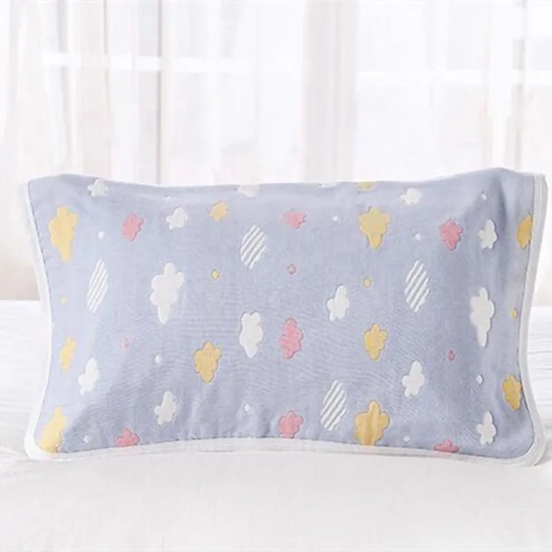 6-layer Gauze Infant Baby Pillow Case Pure Cotton Kids Boys Girls Pillowcase Breathable Children Pillow Cover 2 pieces 40*55cm
