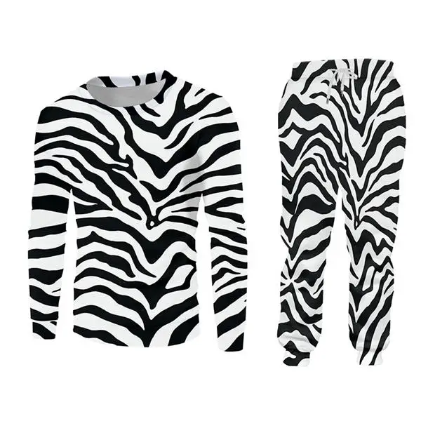 3d pullover set Пользовательские большие S-6XL мужские наборы роскошный 3d принт с полосками зебры унисекс спортивные толстовки на молнии куртка+ брюки для бега комплект из 2 предметов - Цвет: 3d pullover set