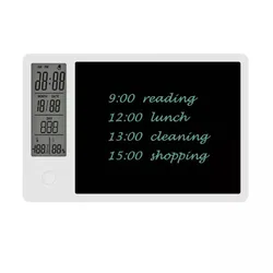 10 Polegada calendário de relógio lcd escrita tablet com auto suporte digital gráfico desenho almofada do tempo data temperatura exibição umidade