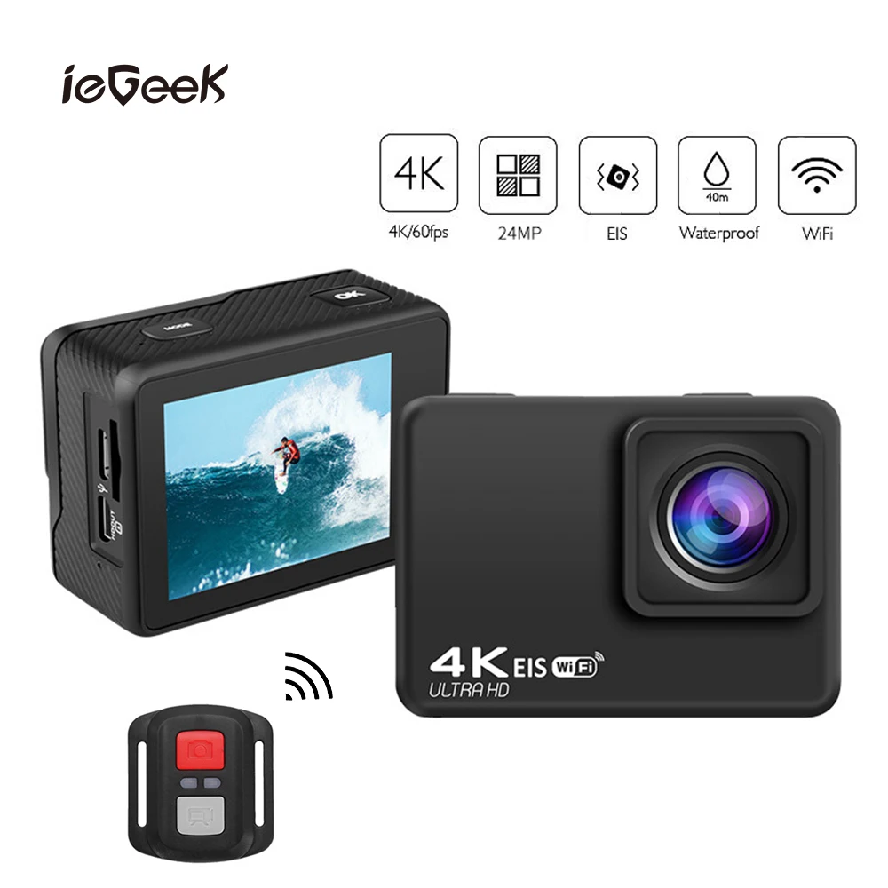 EIS Противоударная Экшн камера 4K/60FPS Спортивная Wi Fi 2 0 дюйма 170D Подводная