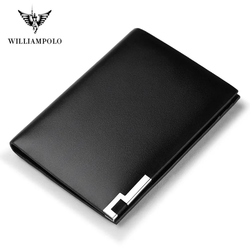 Мужские кошельки из натуральной кожи Williampolo тонкий мужской кошелек с отделением