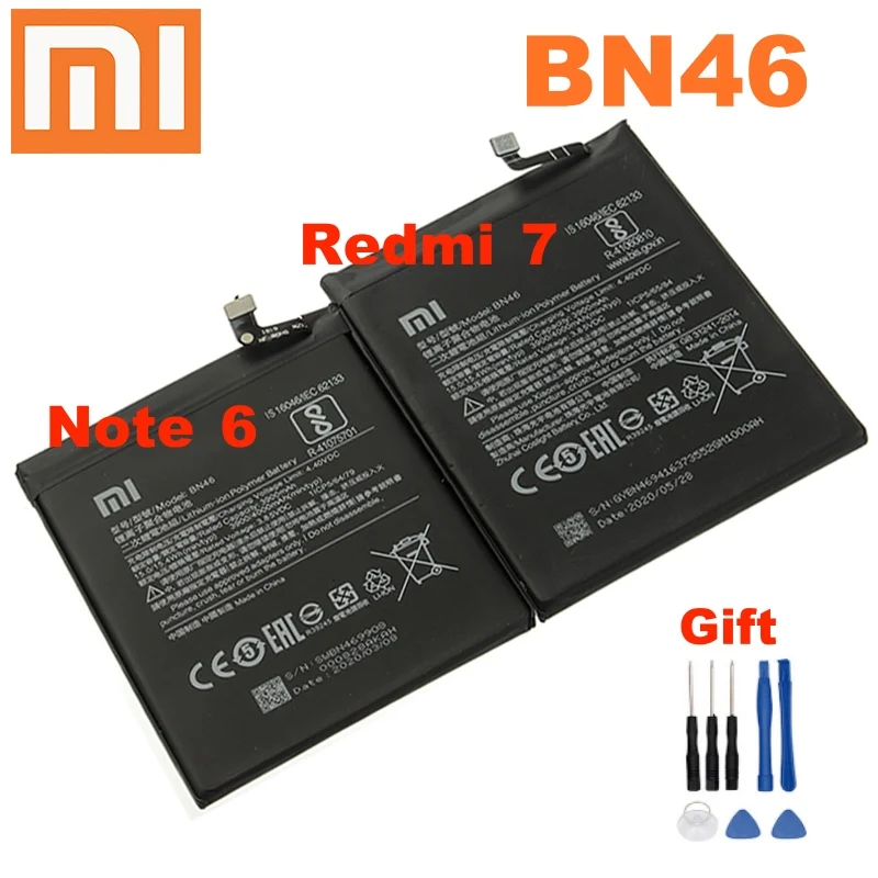 BN46 4000 мАч 100% Оригинальный аккумулятор для Xiaomi Redmi Note8 Note8T 8 7 Redmi7 Note 6 Note6 телефона +