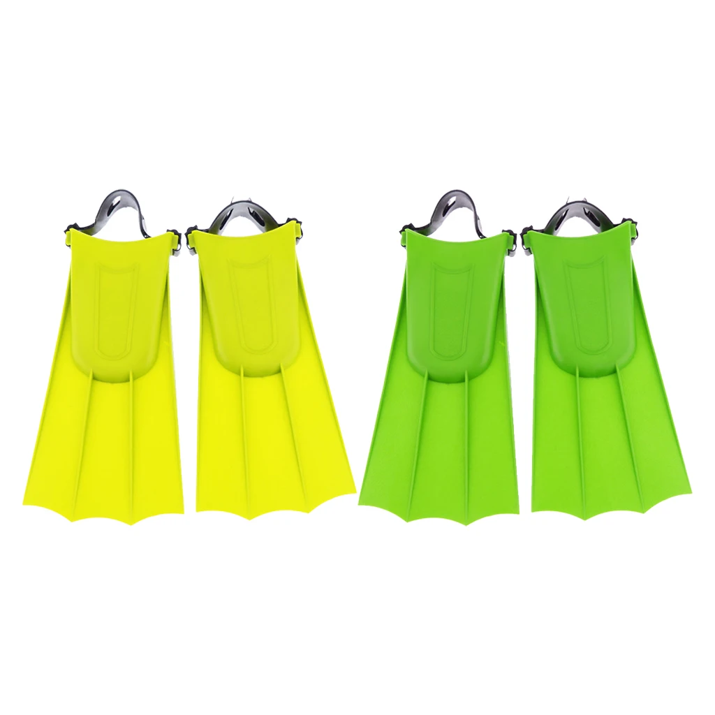 2 Pairs Rubber Short Fins Swim Flippers for Swimming Snorkeling Training Tools, Easy to Put On and Take Off