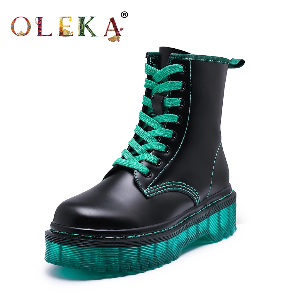 

OLEKA Mid-calf Winter Boots Women Platform Totem Round Toe Sexy Boots Fashion Style Western New AS501