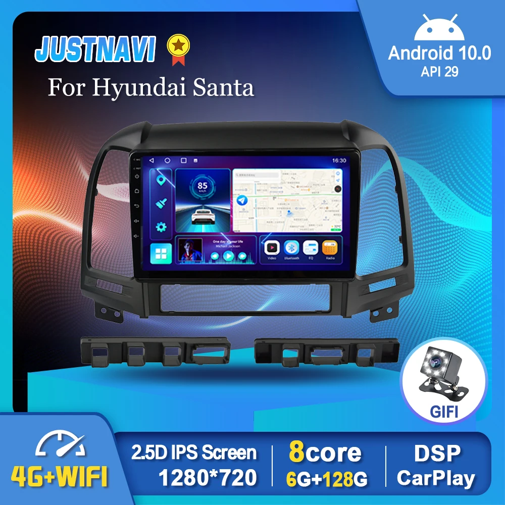 Мультимедийный видеоплеер для Hyundai Santa мультимедийный с Gps 2006-2012 Android 9 0 1 2 Din без