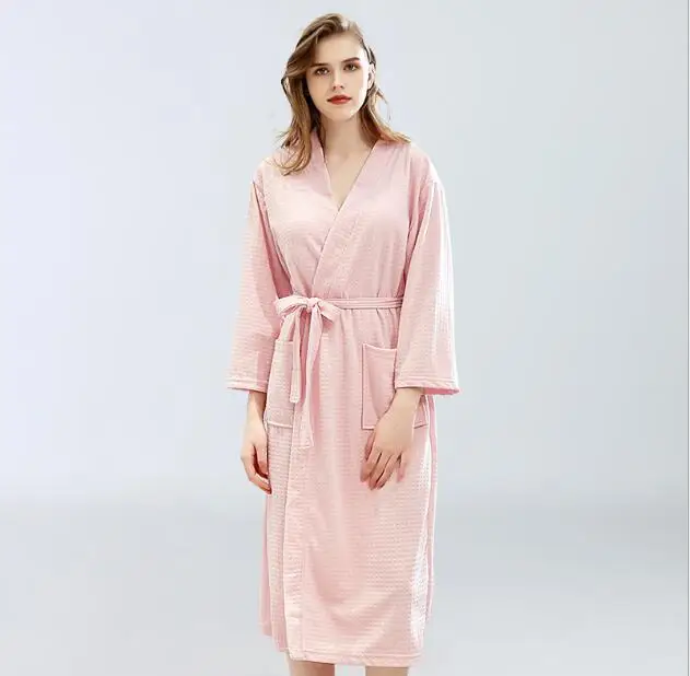 Pink Female Moxeay, мужской вафельный банный халат, мужской халат, сексуальный ночной халат, мужской Халат размера плюс, кимоно, женские халаты для отдыха, одежда для сна - Цвет: Pink Female
