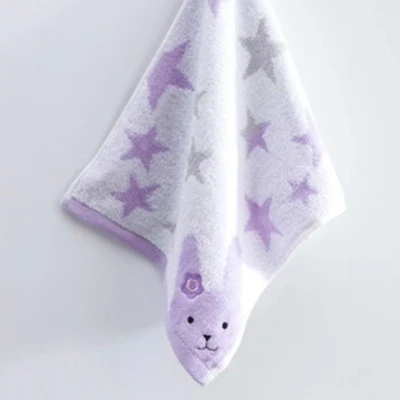  25x50cm Children's Cotton Jacquard Stars Pattern Cute Cartoon Washcloth Bathroom Bath Towel Kinderg - 4000072264442