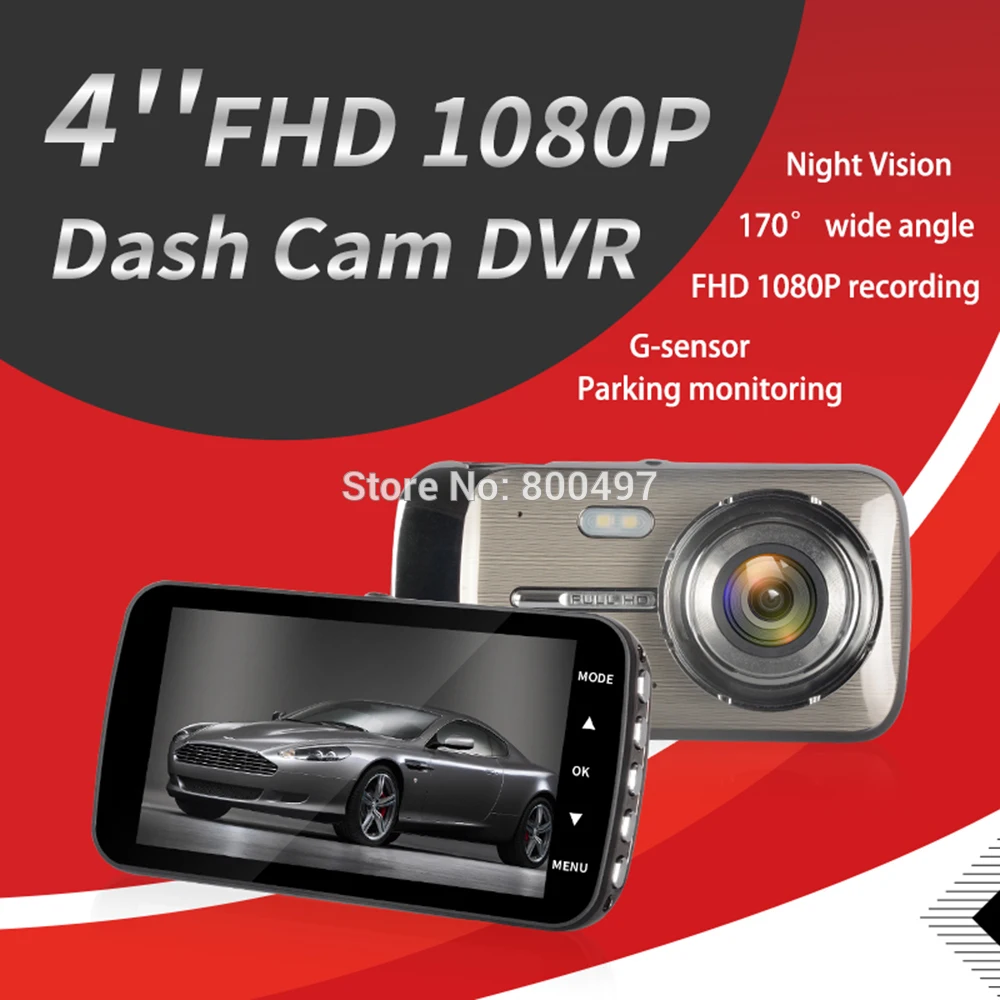 Автомобильный видеорегистратор FHD 1080P " широкоугольная ips камера видеорегистратор с двойным объективом g-сенсор парковочное Обнаружение движения камера ночного видения