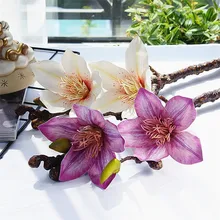 PU одностворчатые магнолии(2 головки/шт) искусственные цветы 3D Настоящее прикосновение Магнолия градифлора для свадьбы дома искусственный цветок