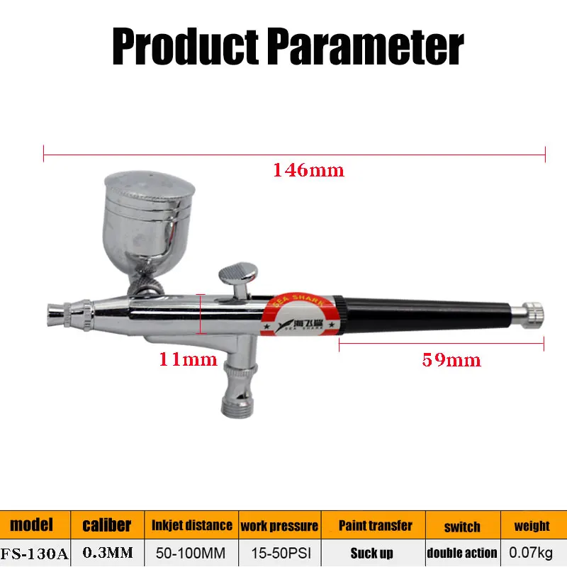 Распылитель воздуха распылитель кисть пневматическое ружьё мини Краски пистолет-распылитель инструмент 0,3 мм аэрозольный распрыскиватель ручка для автомобилей коммерческих Краски ing 5cc ящик для инструментов