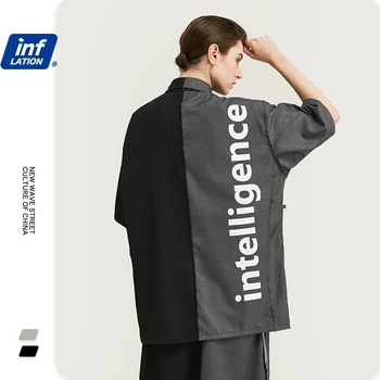 

INFLATION Mens Short Sleeve Shirts Black Shirt Men Fashions Shirt Oversize Men Shirt Streetwear Hip Hop Mens Shirts 2016S20