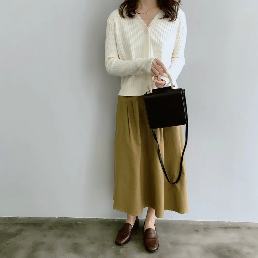 

2020 spring new tooling skirt retro Japanese high waist A-line skirt umbrella skirt Spandex A-Line Knee-Length