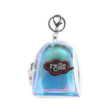 Мини-розовый кошелек для девочек, лазерный прозрачный кошелек из ПВХ на молнии, сумочка для монет, карман для ключей, модные кошельки для монет