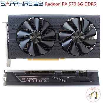 

SAPPHIRE AMD Radeon RX 570 8GB Graphics Cards RX570 Gaming PC Video Card GDDR5 256bit PCI Express 3.0 Desktop For PC Used Cards